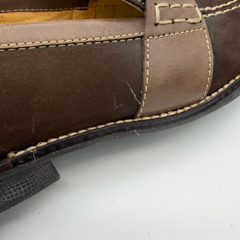 Sandro Moscoloni Mens Brown Suede Leather Penny‎ Loafers Size 10D 6060 LV Brazil